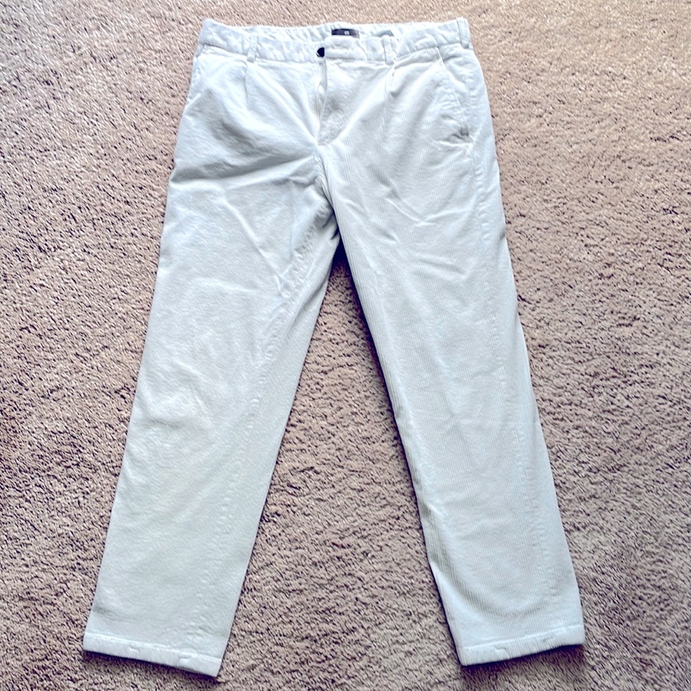 White corduroy H&M pants